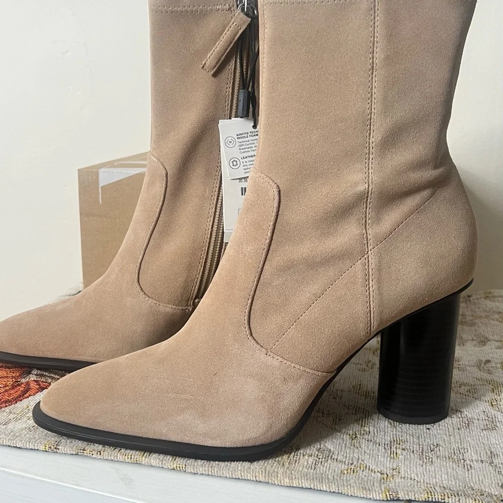 Zara Tan Suede Ankle Boots - Picture 4 of 13